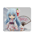 水色とオレンジが多めのみなみちゃん（個別スタンプ：1）