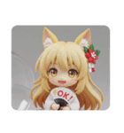水色とオレンジが多めのみなみちゃん（個別スタンプ：2）