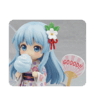 水色とオレンジが多めのみなみちゃん（個別スタンプ：4）