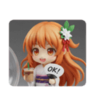 水色とオレンジが多めのみなみちゃん（個別スタンプ：8）