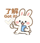 かわいい小さな白いウサギ 職場うさぎ編 2（個別スタンプ：9）