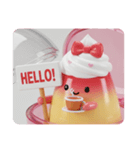 赤面いちごプリンちゃん(四角型)（個別スタンプ：4）