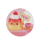 赤面しているいちごプリンちゃん(丸型)（個別スタンプ：1）