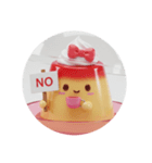 赤面しているいちごプリンちゃん(丸型)（個別スタンプ：2）