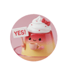 赤面しているいちごプリンちゃん(丸型)（個別スタンプ：3）