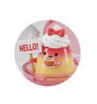 赤面しているいちごプリンちゃん(丸型)（個別スタンプ：5）