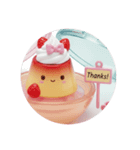 赤面しているいちごプリンちゃん(丸型)（個別スタンプ：8）