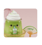 メロンでリラックス抹茶プリンちゃん(四角)（個別スタンプ：2）