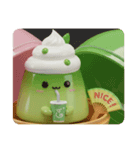 メロンでリラックス抹茶プリンちゃん(四角)（個別スタンプ：3）