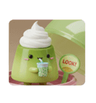 メロンでリラックス抹茶プリンちゃん(四角)（個別スタンプ：4）