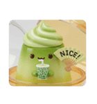 メロンでリラックス抹茶プリンちゃん(四角)（個別スタンプ：5）