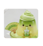 メロンでリラックス抹茶プリンちゃん(四角)（個別スタンプ：8）