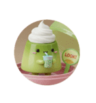 メロンでリラックス抹茶プリンちゃん(丸型)（個別スタンプ：4）