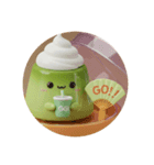 メロンでリラックス抹茶プリンちゃん(丸型)（個別スタンプ：5）