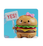 青空ハンバーガーちゃん(四角型)（個別スタンプ：1）