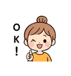 みさスタ＠お団子ヘアの女の子 v01（個別スタンプ：3）