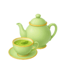 Girly Cafe - Green ver.（個別スタンプ：35）
