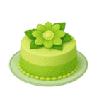 Girly Cafe - Green ver.（個別スタンプ：40）