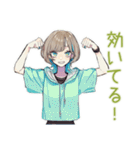 深夜★クールな女子の筋トレ報告（個別スタンプ：12）