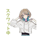 深夜★クールな女子の筋トレ報告（個別スタンプ：17）