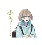 深夜★クールな女子の筋トレ報告（個別スタンプ：19）