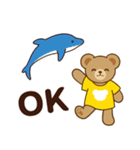 推し色テディベアの夏【黄】（個別スタンプ：9）