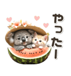 夏 猛暑 酷暑♡コアラとネコ（個別スタンプ：22）