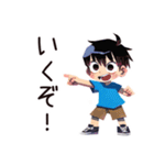 子ども（男の子）のわんぱく公園遊び★家族（個別スタンプ：11）