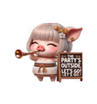 ぶた子今日は電源オフまた明日（個別スタンプ：30）