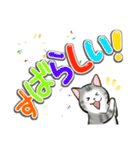 中高年ねこ でか文字版（個別スタンプ：3）