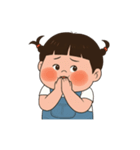 三つ編みのぽっちゃりした女の子 V.2（個別スタンプ：2）