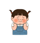 三つ編みのぽっちゃりした女の子 V.2（個別スタンプ：3）