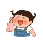 三つ編みのぽっちゃりした女の子 V.2（個別スタンプ：5）