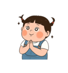 三つ編みのぽっちゃりした女の子 V.2（個別スタンプ：6）