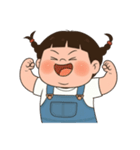 三つ編みのぽっちゃりした女の子 V.2（個別スタンプ：8）
