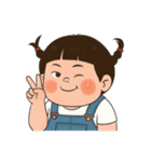 三つ編みのぽっちゃりした女の子 V.2（個別スタンプ：12）