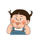 三つ編みのぽっちゃりした女の子 V.2（個別スタンプ：13）