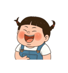 三つ編みのぽっちゃりした女の子 V.2（個別スタンプ：14）
