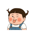 三つ編みのぽっちゃりした女の子 V.2（個別スタンプ：15）