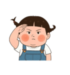 三つ編みのぽっちゃりした女の子 V.2（個別スタンプ：16）