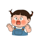 三つ編みのぽっちゃりした女の子 V.2（個別スタンプ：22）