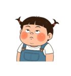 三つ編みのぽっちゃりした女の子 V.2（個別スタンプ：23）