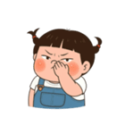 三つ編みのぽっちゃりした女の子 V.2（個別スタンプ：34）
