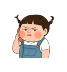 三つ編みのぽっちゃりした女の子 V.2（個別スタンプ：36）