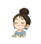 元気なお団子ヘアの女の子 V.2（個別スタンプ：8）