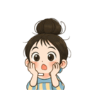 元気なお団子ヘアの女の子 V.2（個別スタンプ：19）