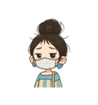 元気なお団子ヘアの女の子 V.2（個別スタンプ：20）