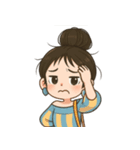 元気なお団子ヘアの女の子 V.2（個別スタンプ：22）