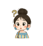 元気なお団子ヘアの女の子 V.2（個別スタンプ：23）