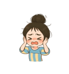 元気なお団子ヘアの女の子 V.2（個別スタンプ：24）